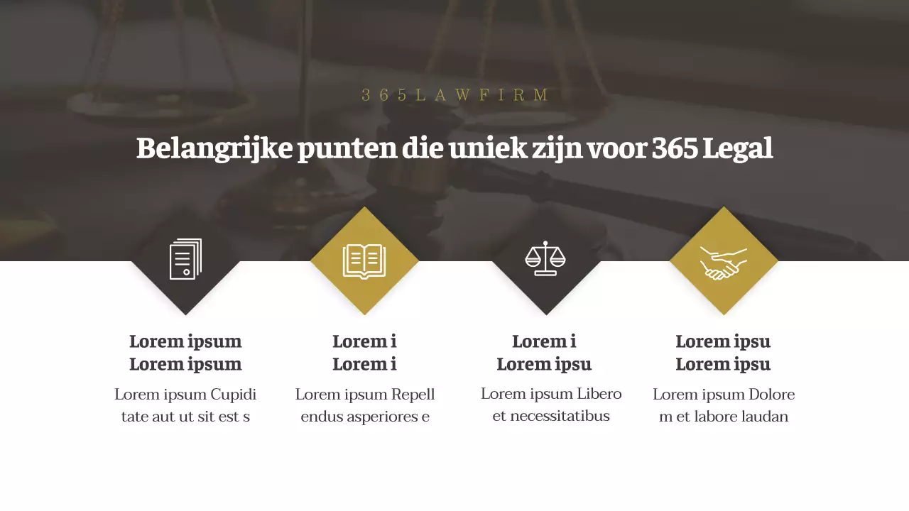 Eenvoudig bruin-wit bedrijfsprofiel advocatenkantoor