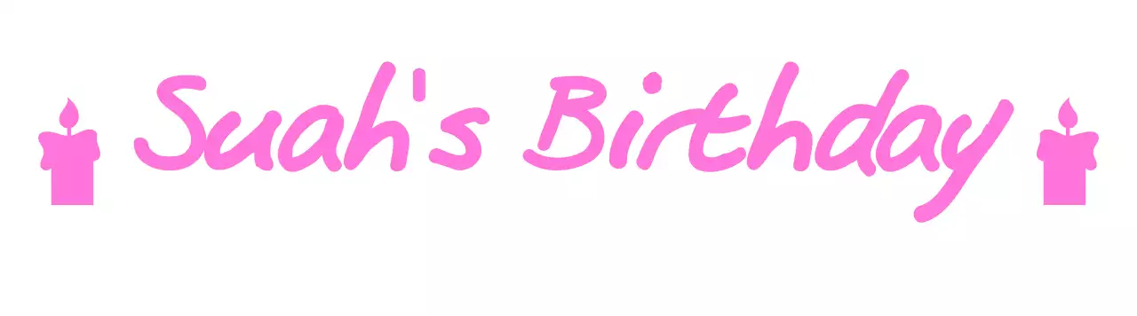 Birthday design with cursive and candle icons