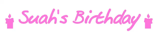 Birthday design with cursive and candle icons