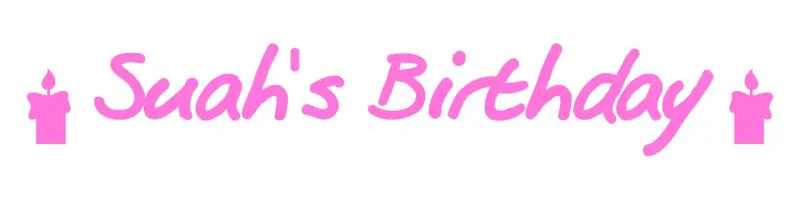 Birthday design with cursive and candle icons