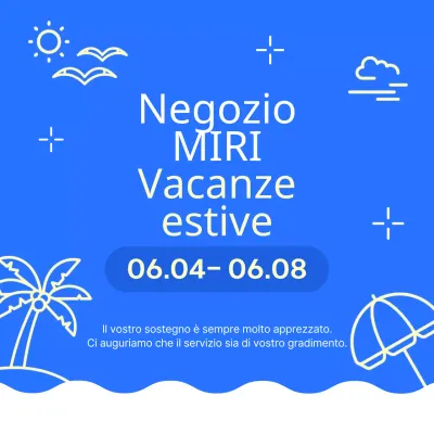 Un semplice annuncio di vacanze estive in giallo e blu