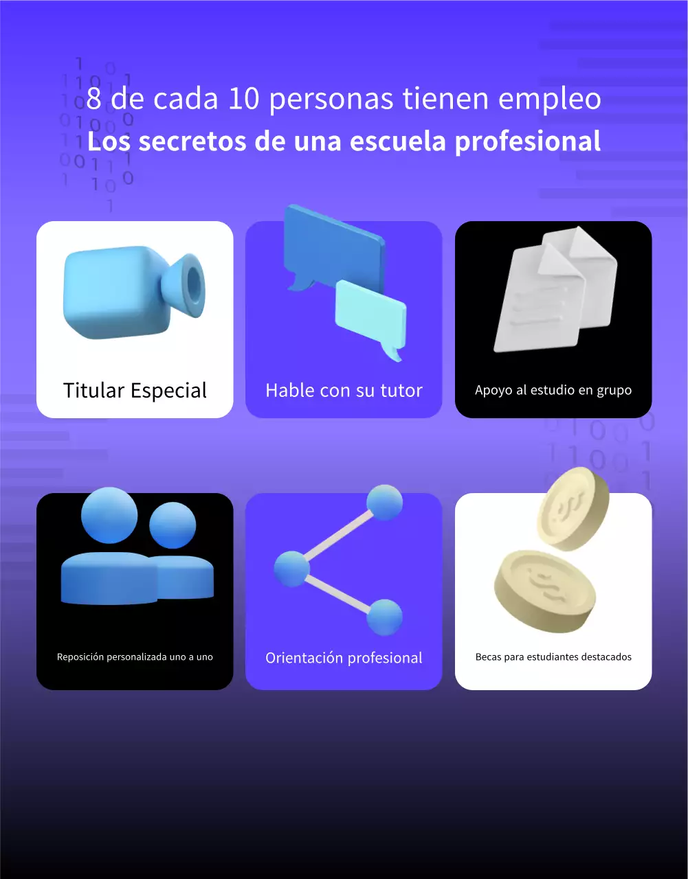 Un sencillo anuncio morado y negro de contratación de licenciados