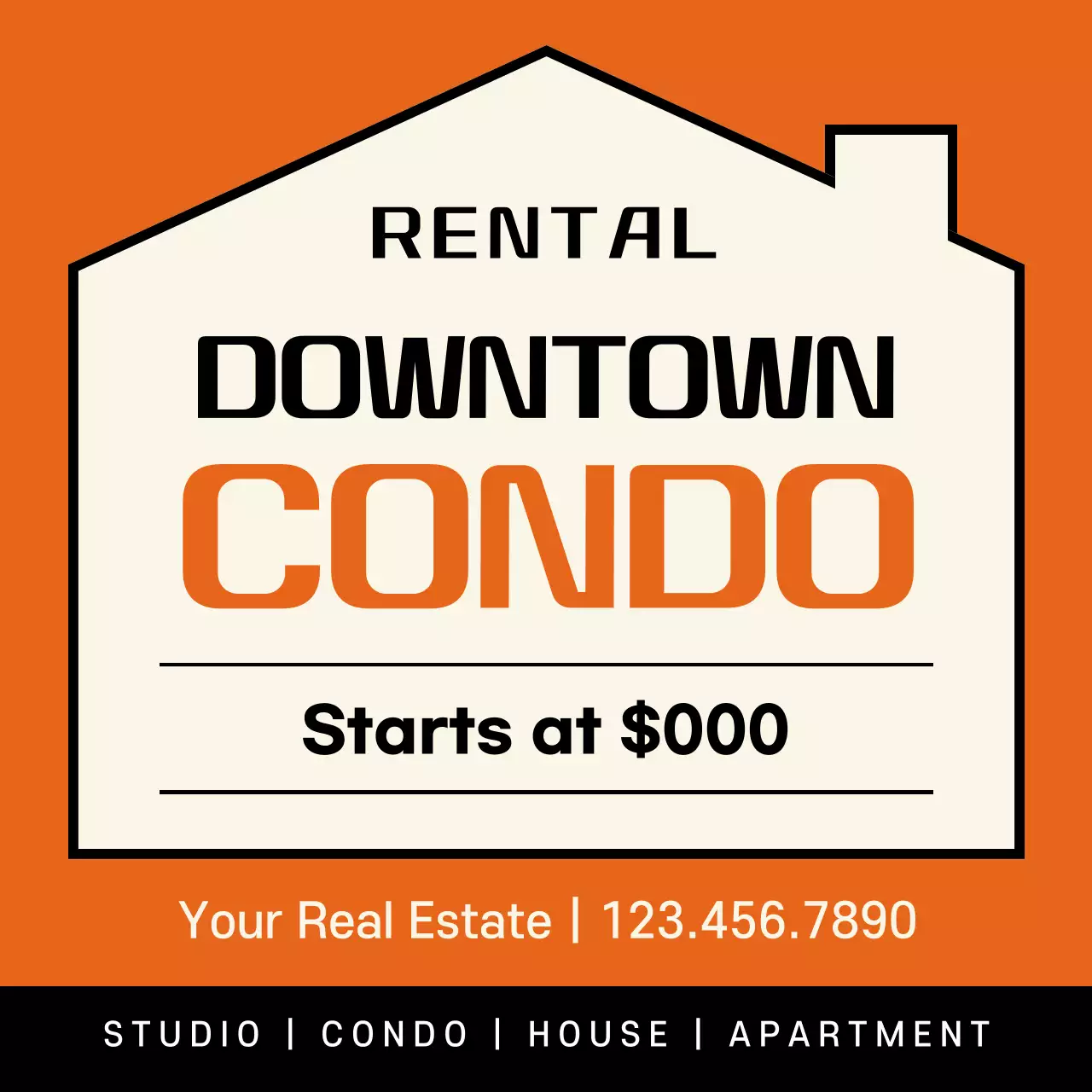Orange Simple Condo Advertisement Social Media Post