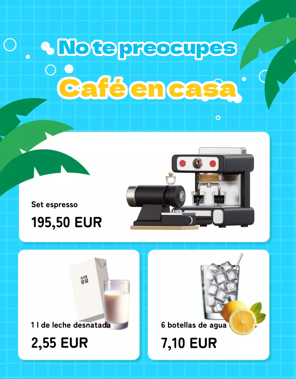 Promociona un bonito verano en azul claro