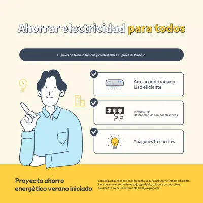 La sencilla publicidad veraniega de ahorro de energía de Yellow and Ivory.