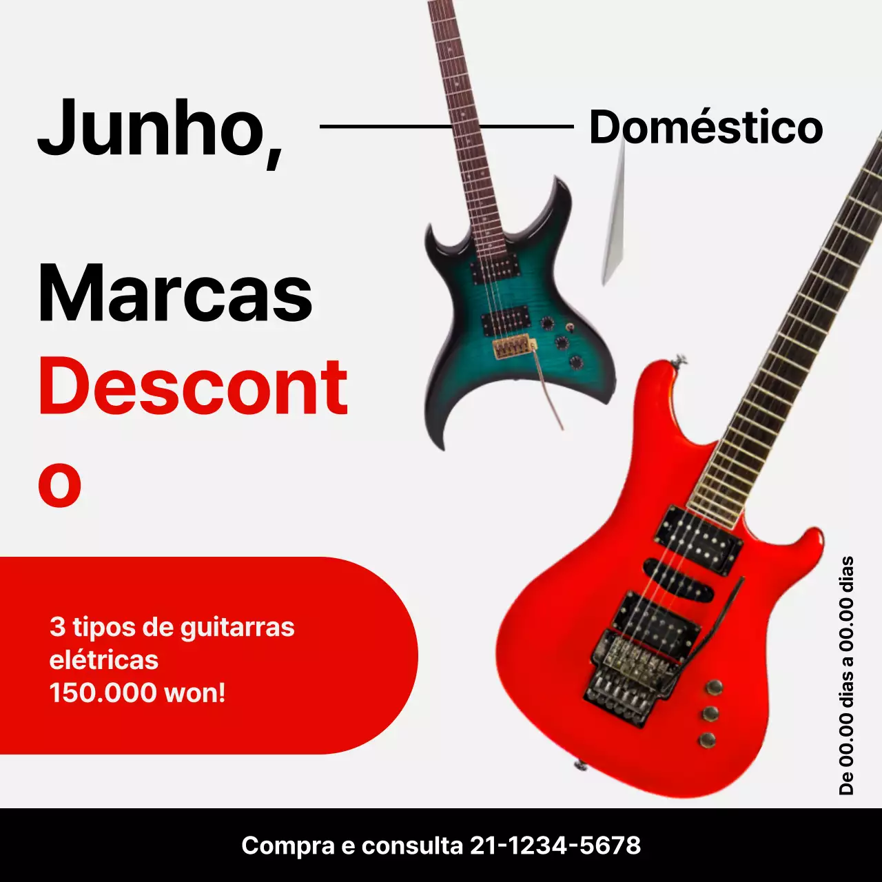 Promover a venda de instrumentos musicais kitsch vermelhos e pretos