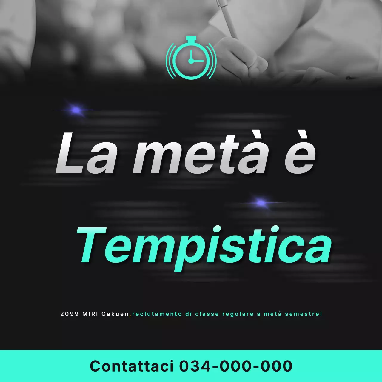 Promuovere le scuole di mezza giornata con accenti di menta e nero