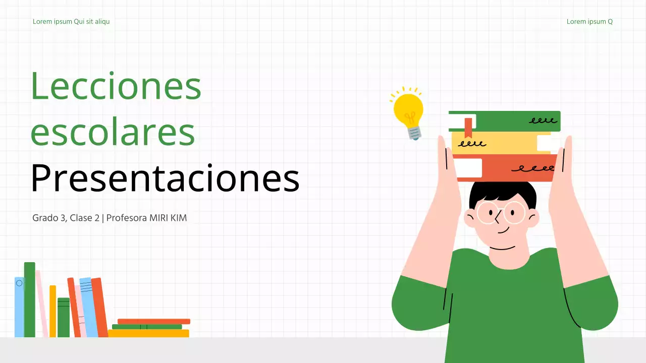 Plan de clases para profesores de escuela en blanco y verde