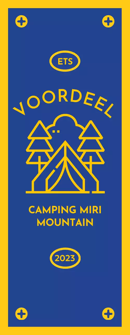 Ontwerp met een vlag-achtig campingpictogram