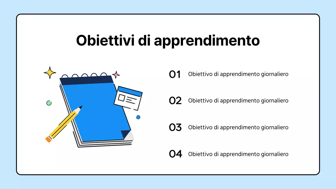 Simpatiche risorse scolastiche gialle e blu