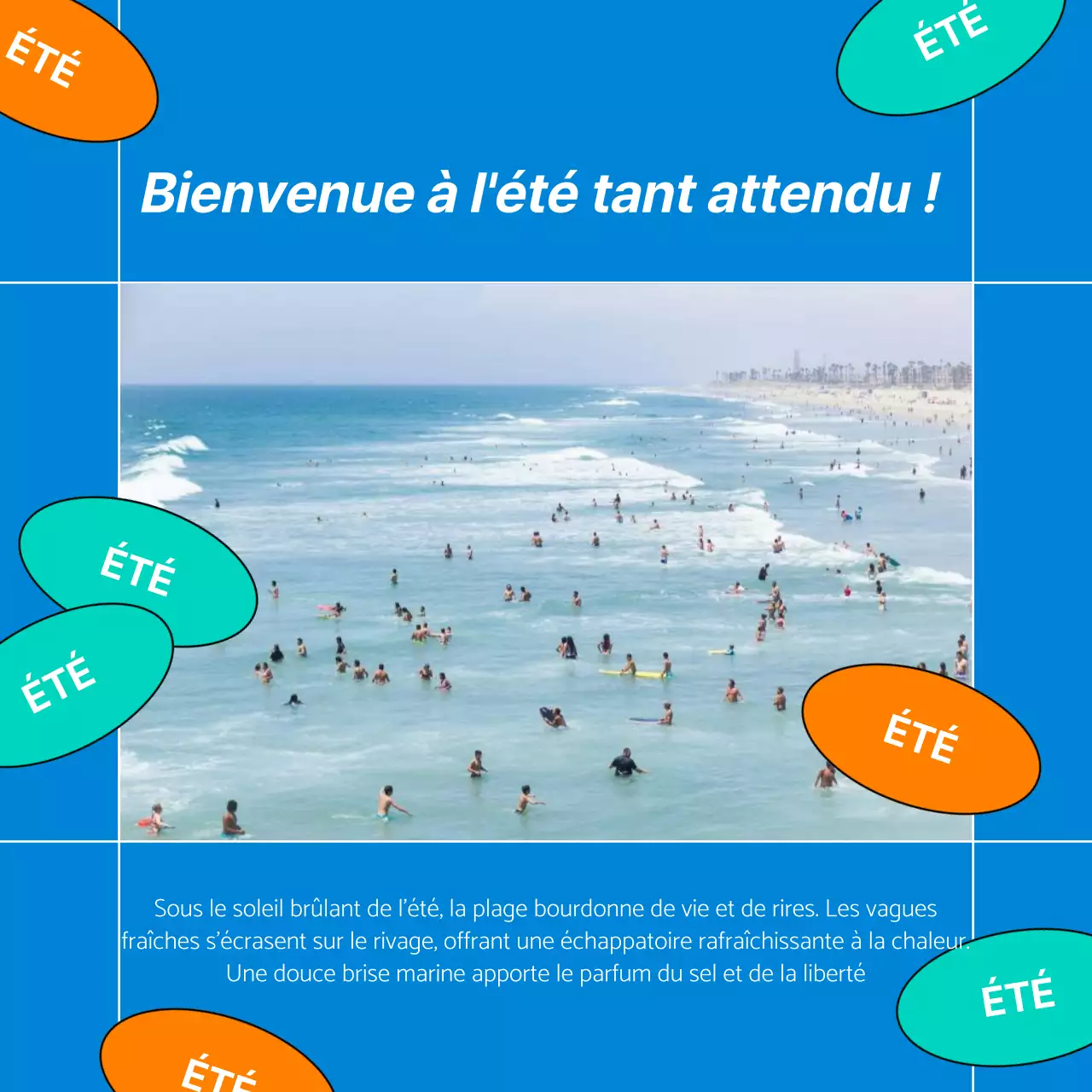 Les mers d'été en tendance dans le poste bleu et orange