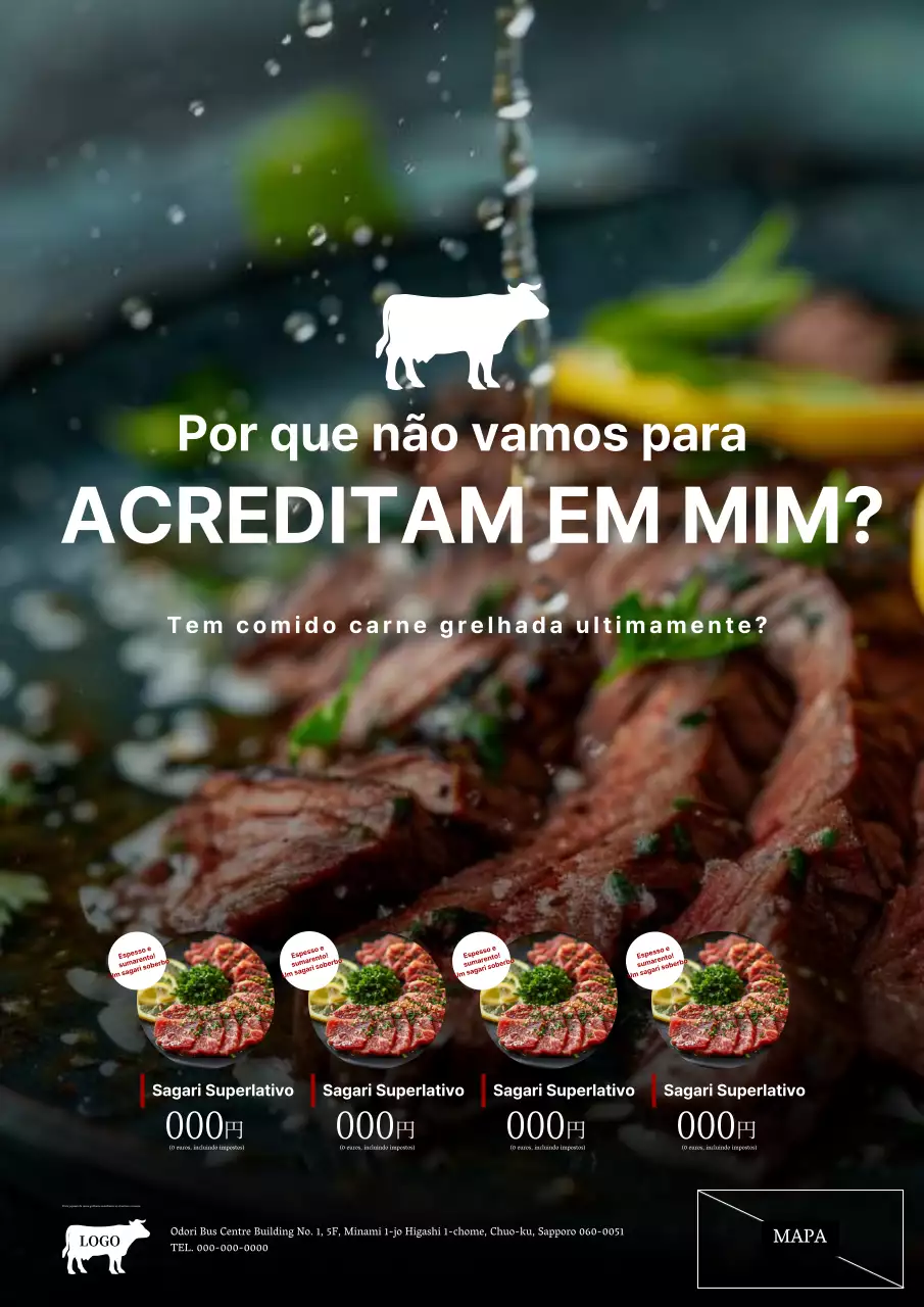 Um anúncio simples a preto e branco de um talho