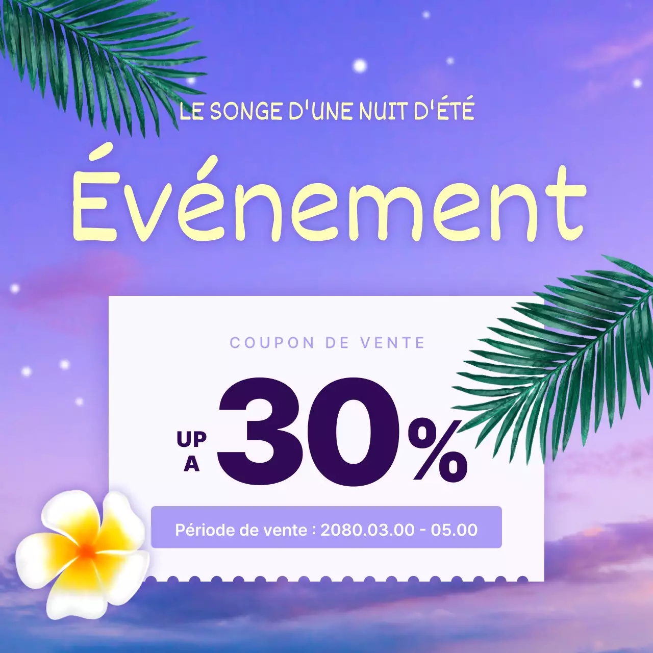 Promouvoir une vente d'été moderne en violet