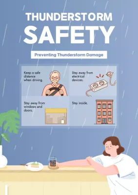Blue Minimal Safety Guide Poster