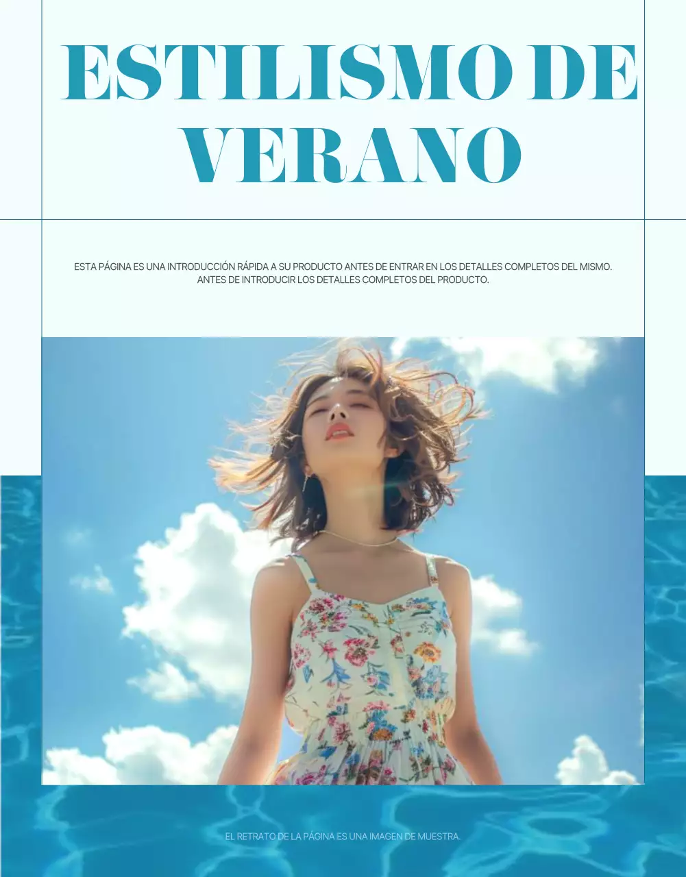 Promueve la moda minimalista de verano en azul y celeste
