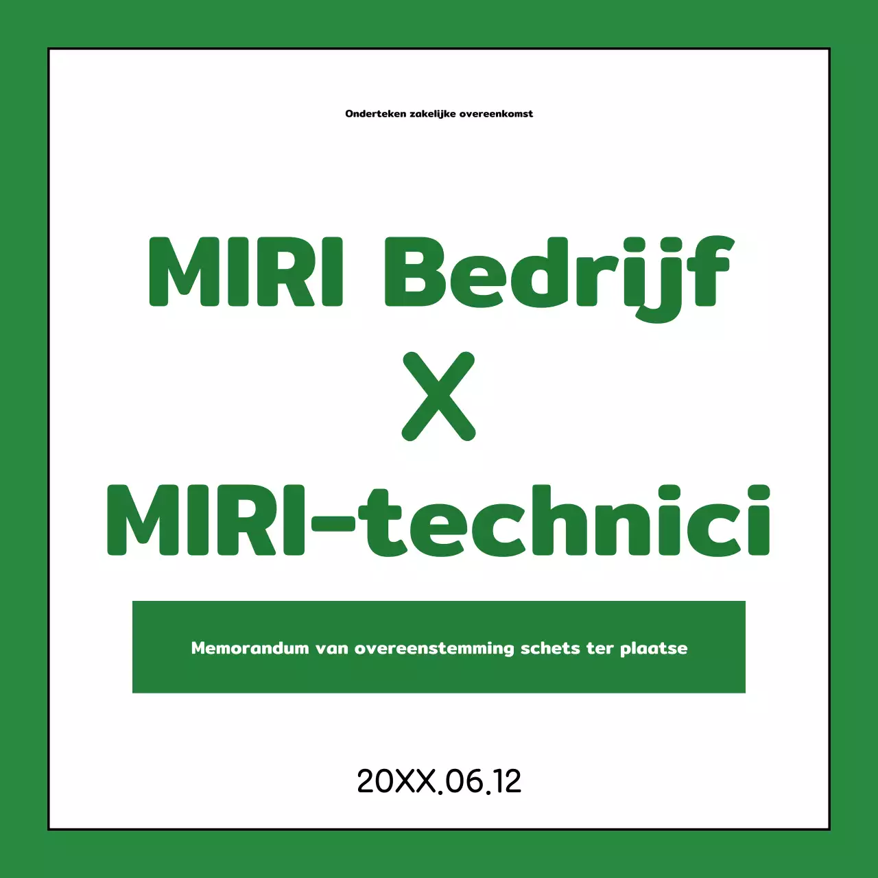 Een eenvoudige groene en kaki werkplekovereenkomst legde uit