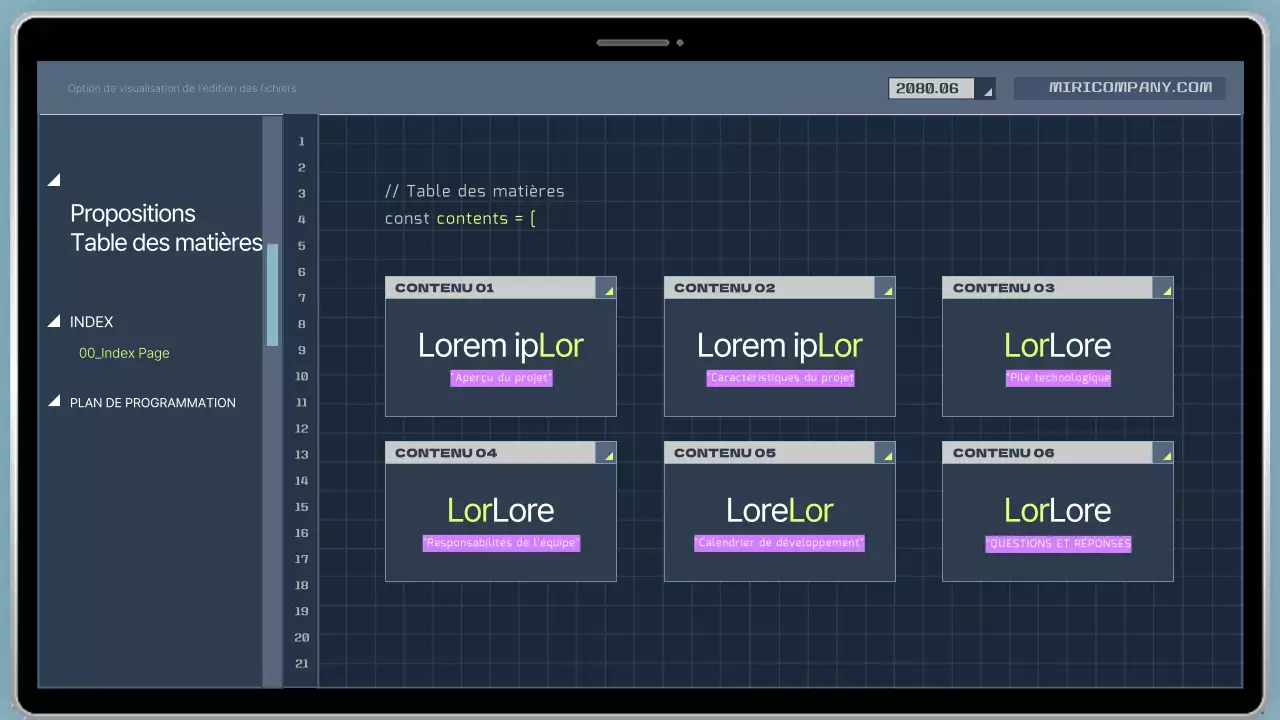 Prospectus du programme de codage des développeurs de style cybernétique en bleu marine et jaune
