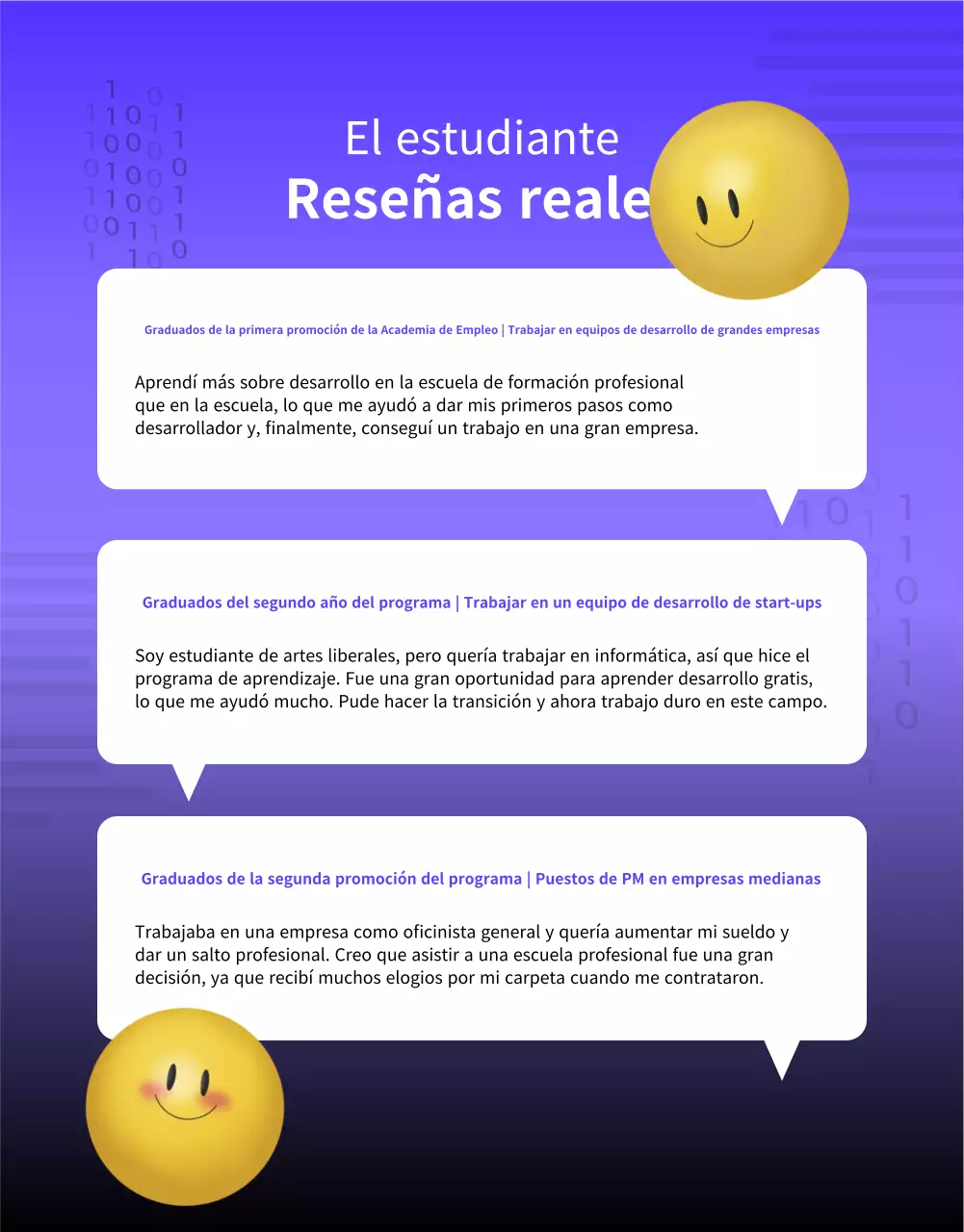 Un sencillo anuncio morado y negro de contratación de licenciados