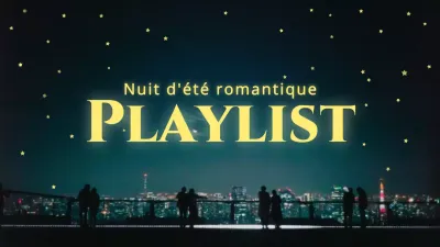 Couverture de playlist simple pour une nuit d'été en bleu marine et jaune