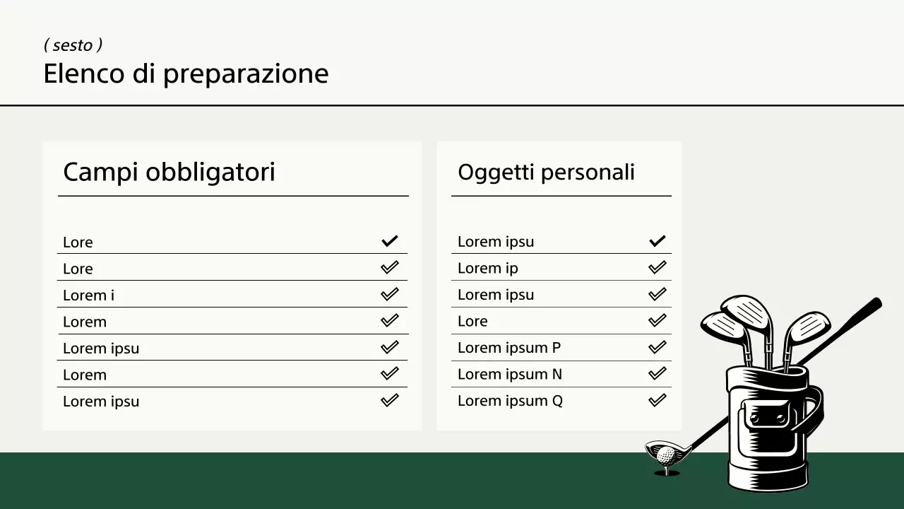 Una moderna guida al golf in kaki e avorio