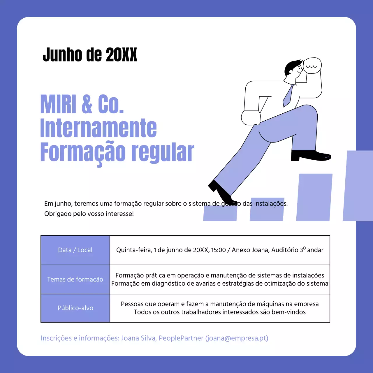 Promover a formação interna moderna em púrpura