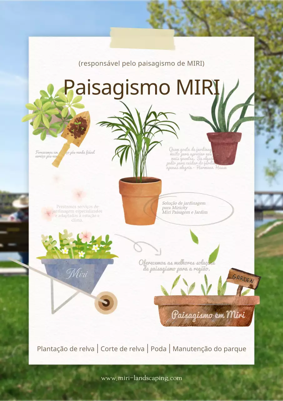 Promova a sua empresa de paisagismo com um toque natural verde e marfim