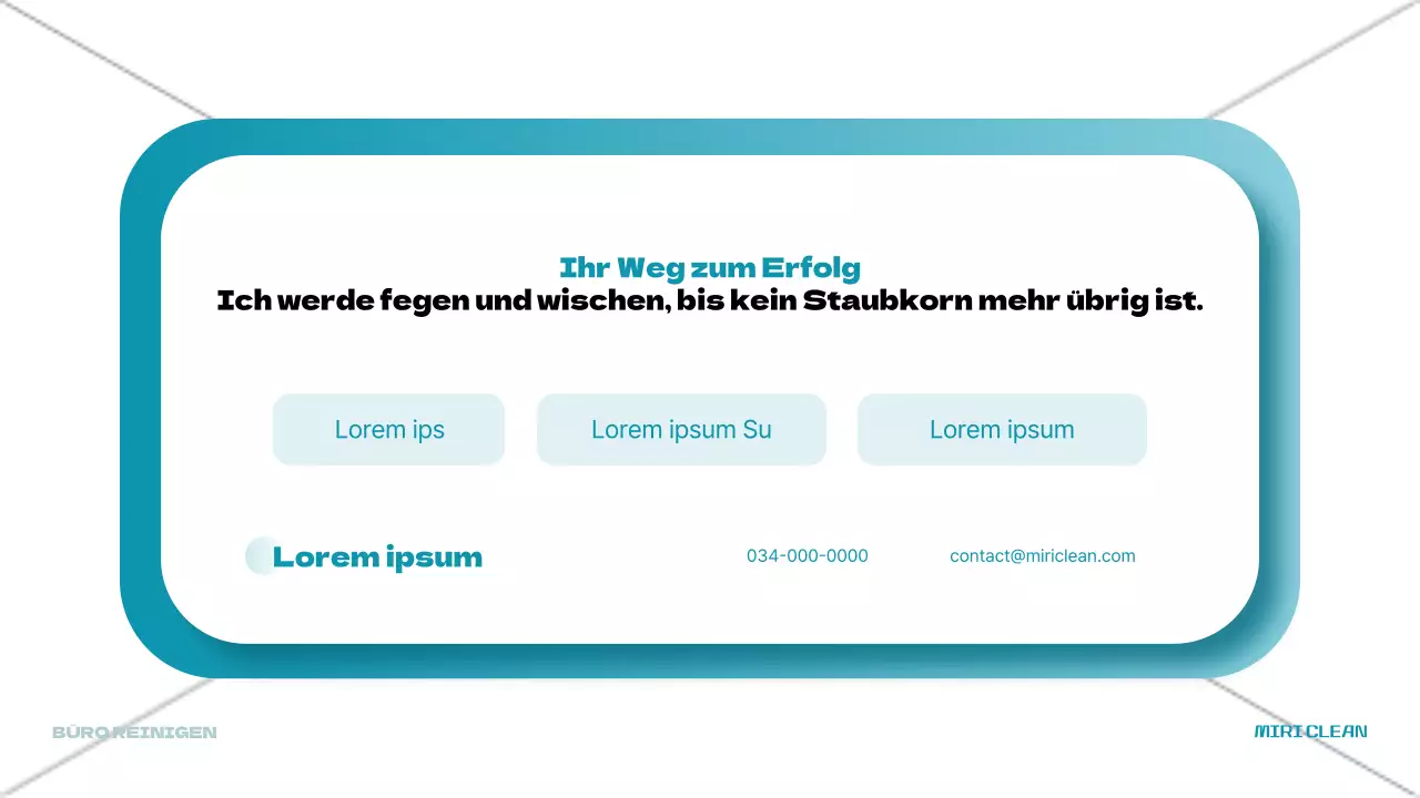 Ein hellblauer, moderner vertikaler Prospekt für die Büroreinigung
