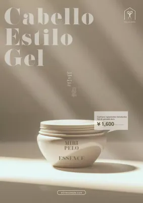 Publicidad beige moderna para el cuidado del cabello en temporada de lluvias.