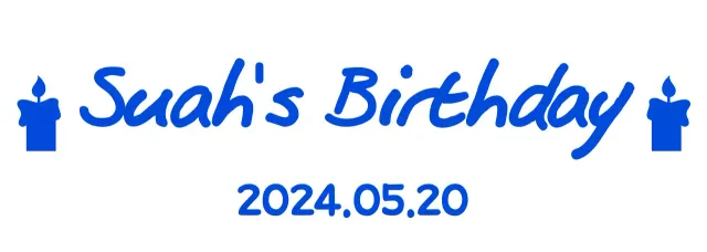 Thiết kế sinh nhật sử dụng biểu tượng chữ thảo và nến