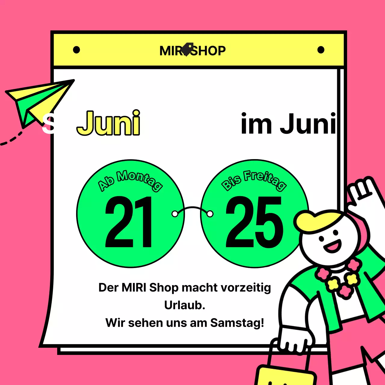 Kitschige Sommerurlaubsankündigungen in Pink und fluoreszierenden Farben