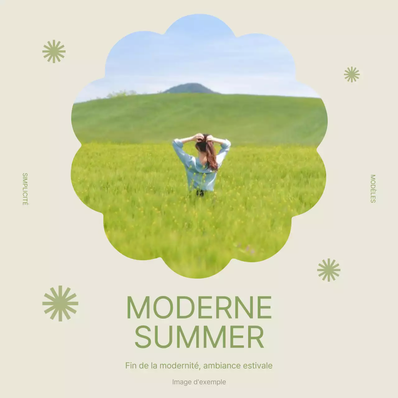 Une simple annonce de vente inspirée de l'été en chartreuse et ivoire