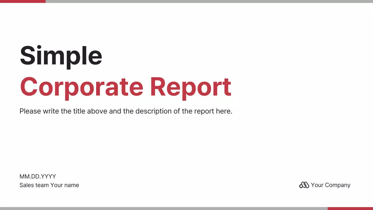 Red Simple Corporate Report Document Presentation