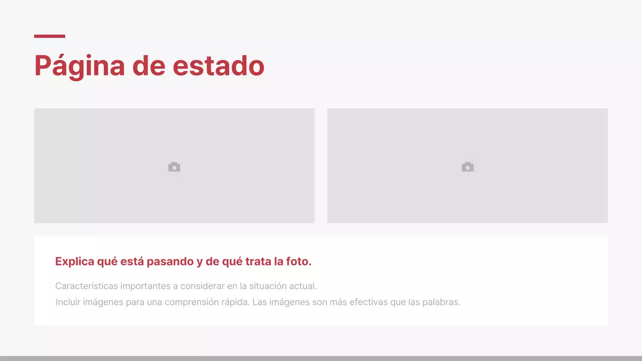 Informe de empresa minimalista en rojo y blanco