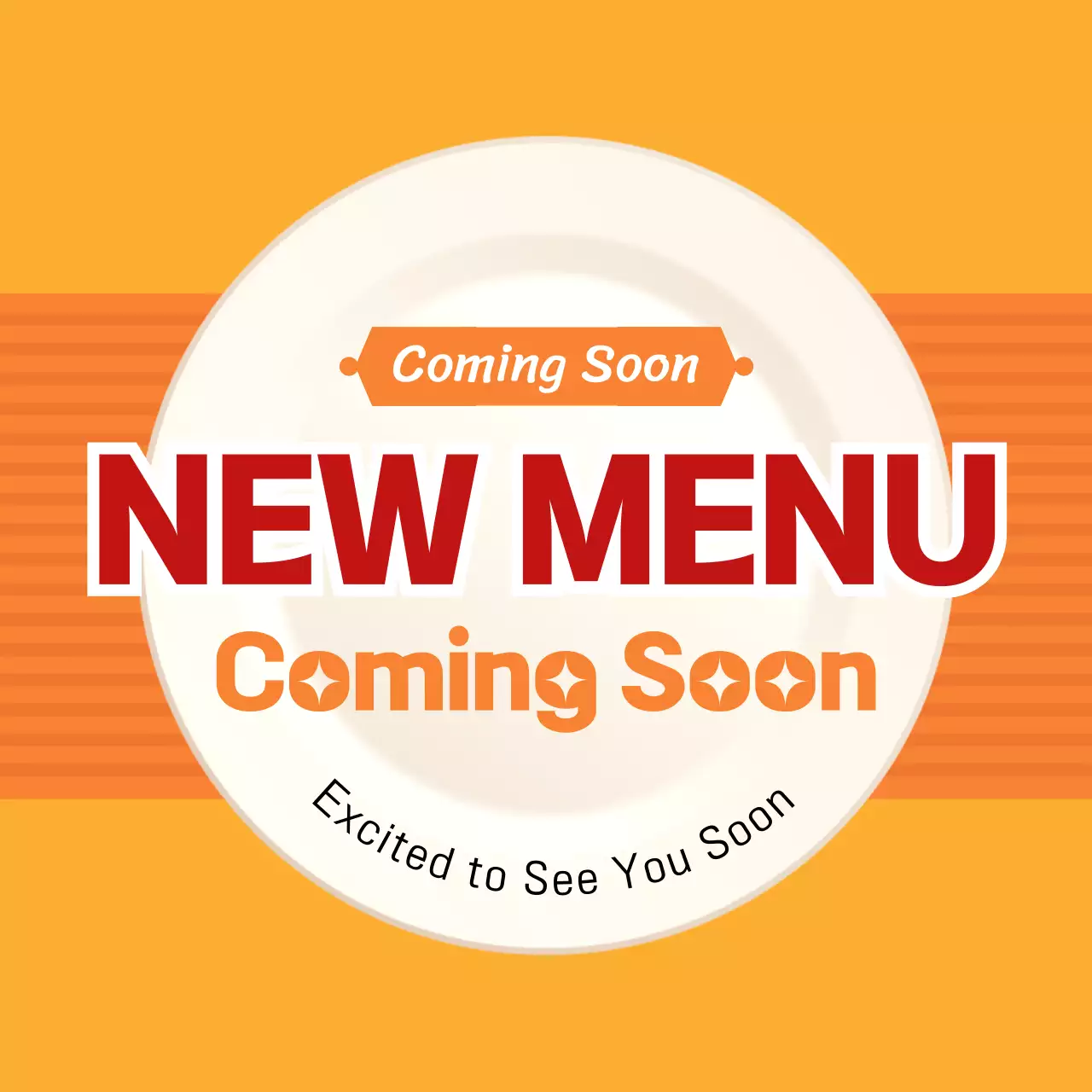 Orange Bold Menu Announcement Social Media Post