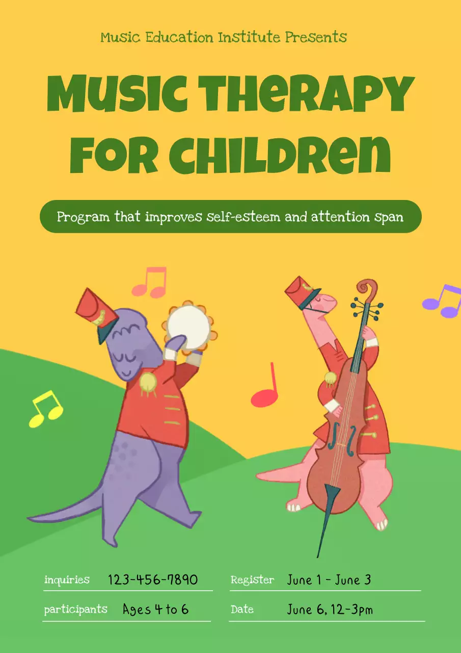 Yellow Playful Therapy Invitation Poster