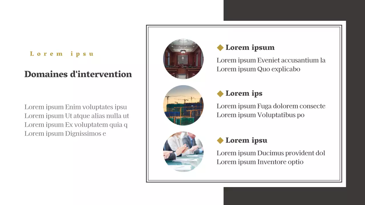 Profil d'entreprise d'un cabinet d'avocats simple brown and white