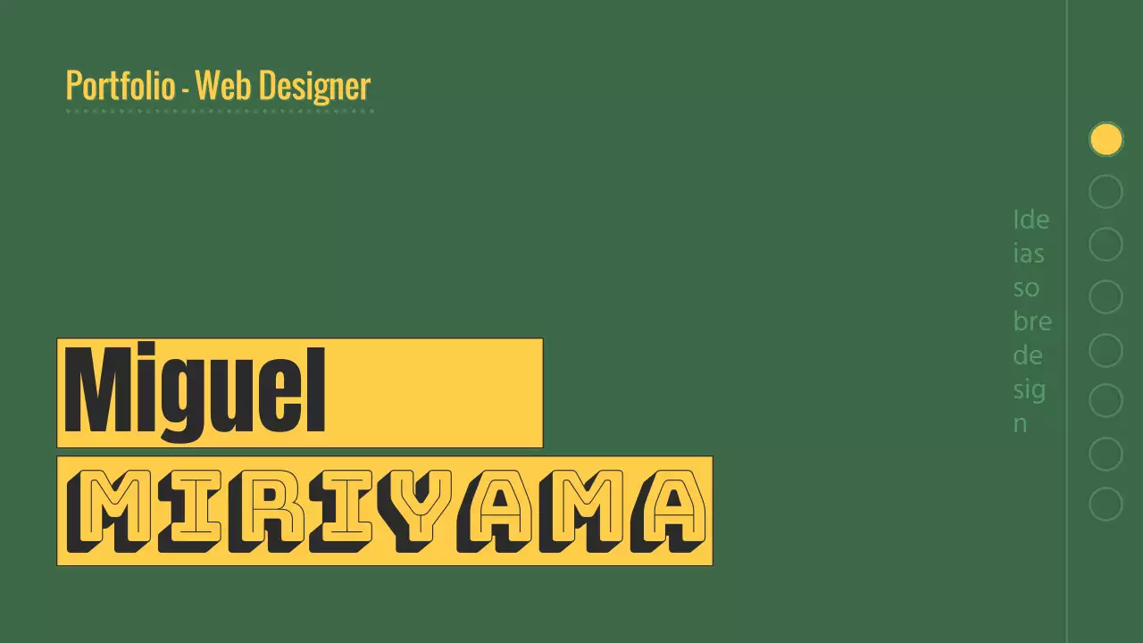 Portfolio verde e amarelo para designers modernos