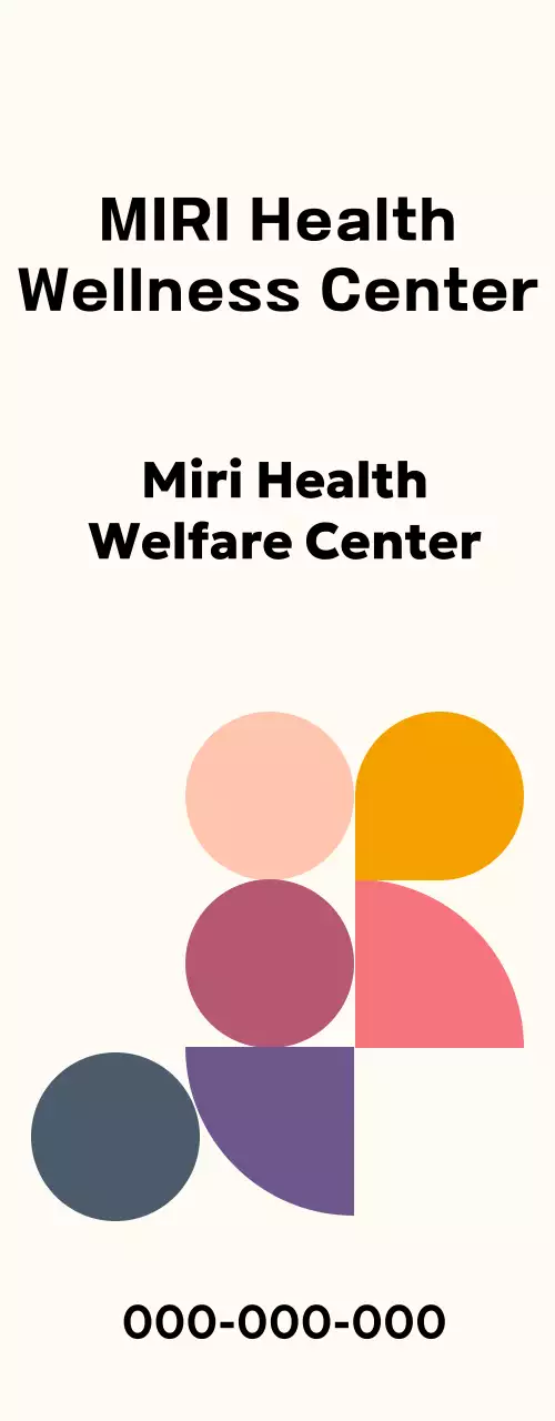 A simple health and wellness center with colorful shapes