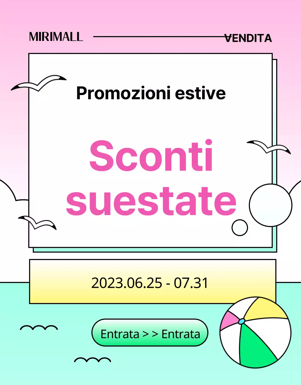 Promuovere un'estate tropicale in azzurro e rosa