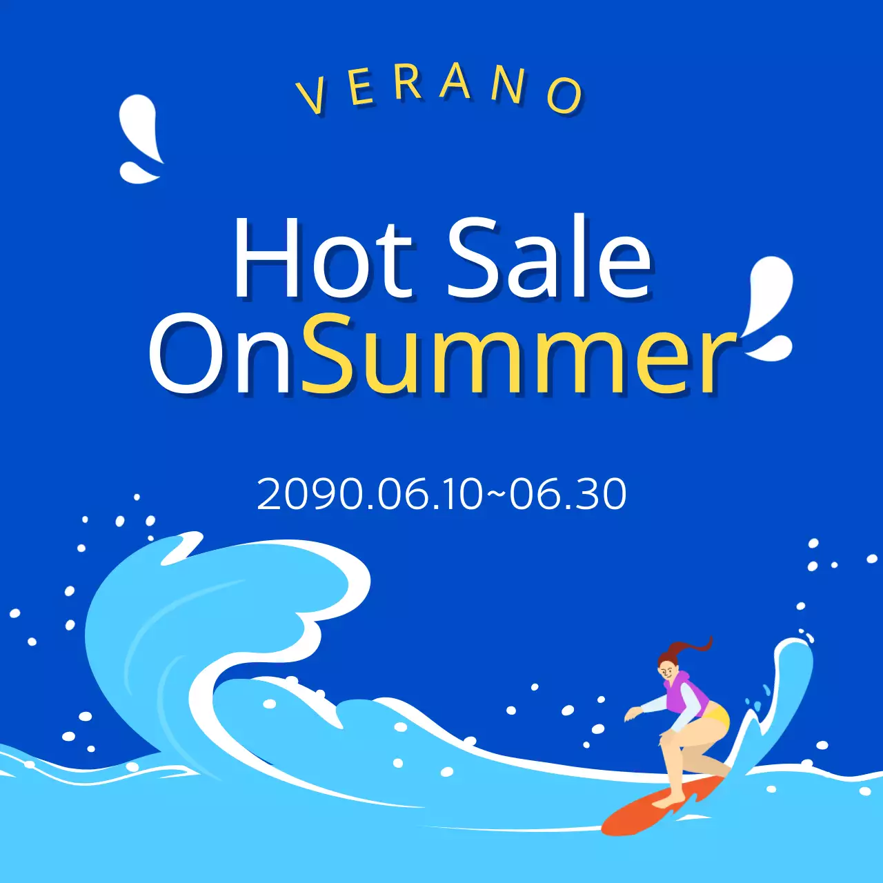 Una colección de miniaturas de eventos veraniegos de tendencia en azul claro y azul