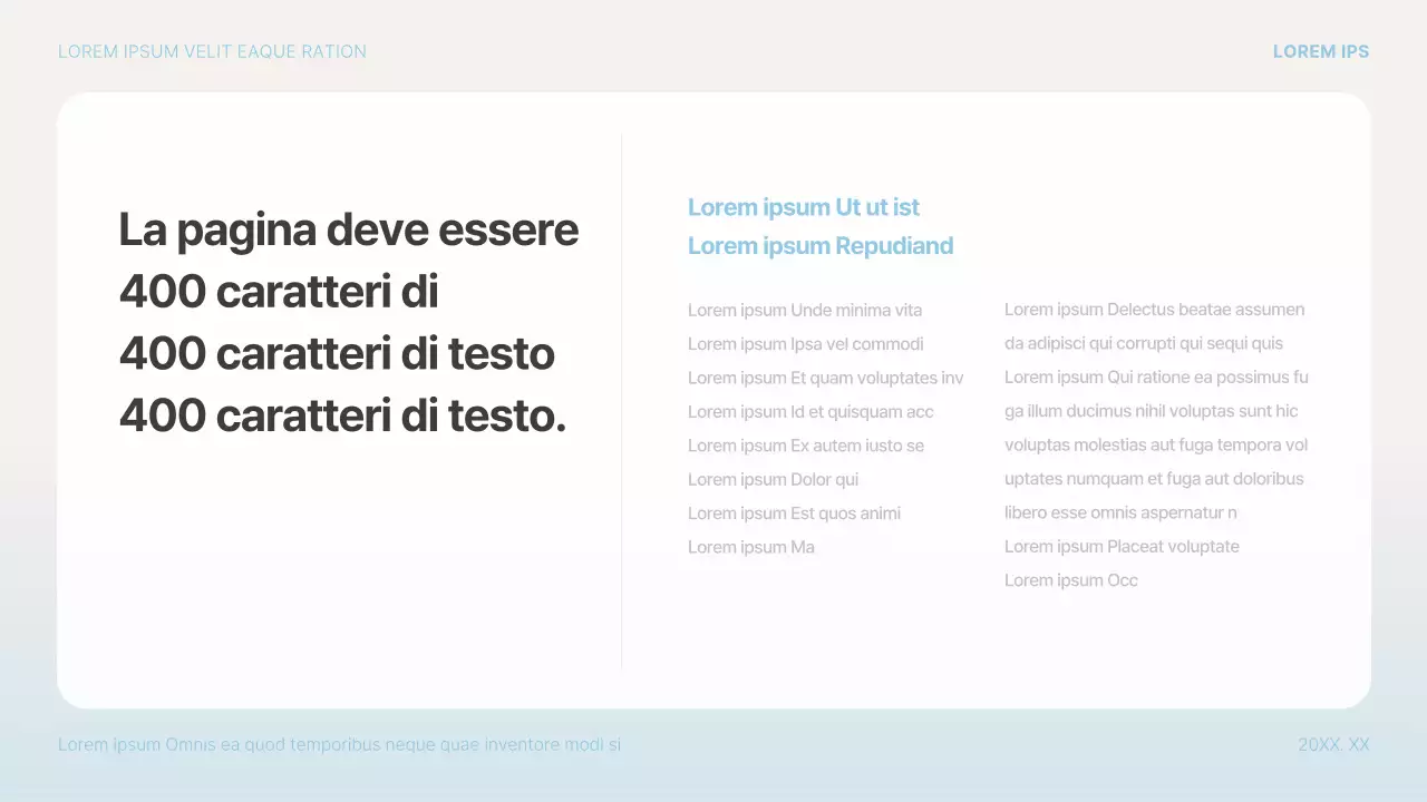 Proposta di presentazione semplice in azzurro e bianco
