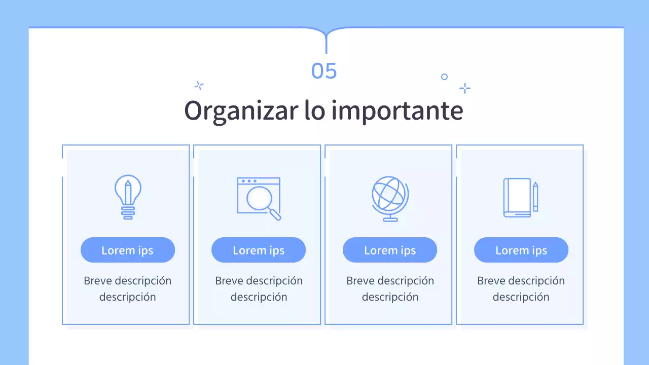 Plan de clases sencillo para profesores en azul y blanco