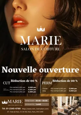 Publicité simple et élégante pour un salon de coiffure en marron