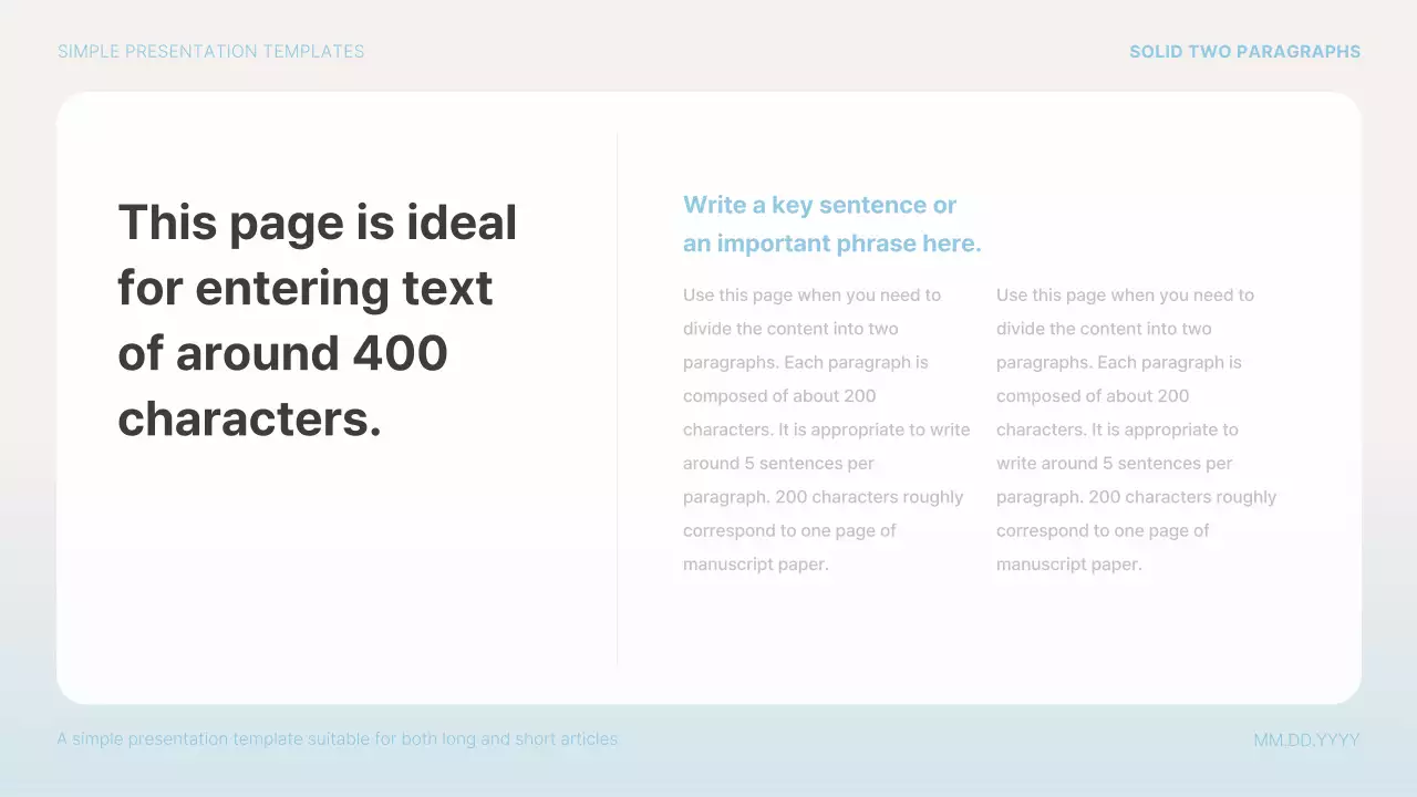 Blue Simple Template Presentation