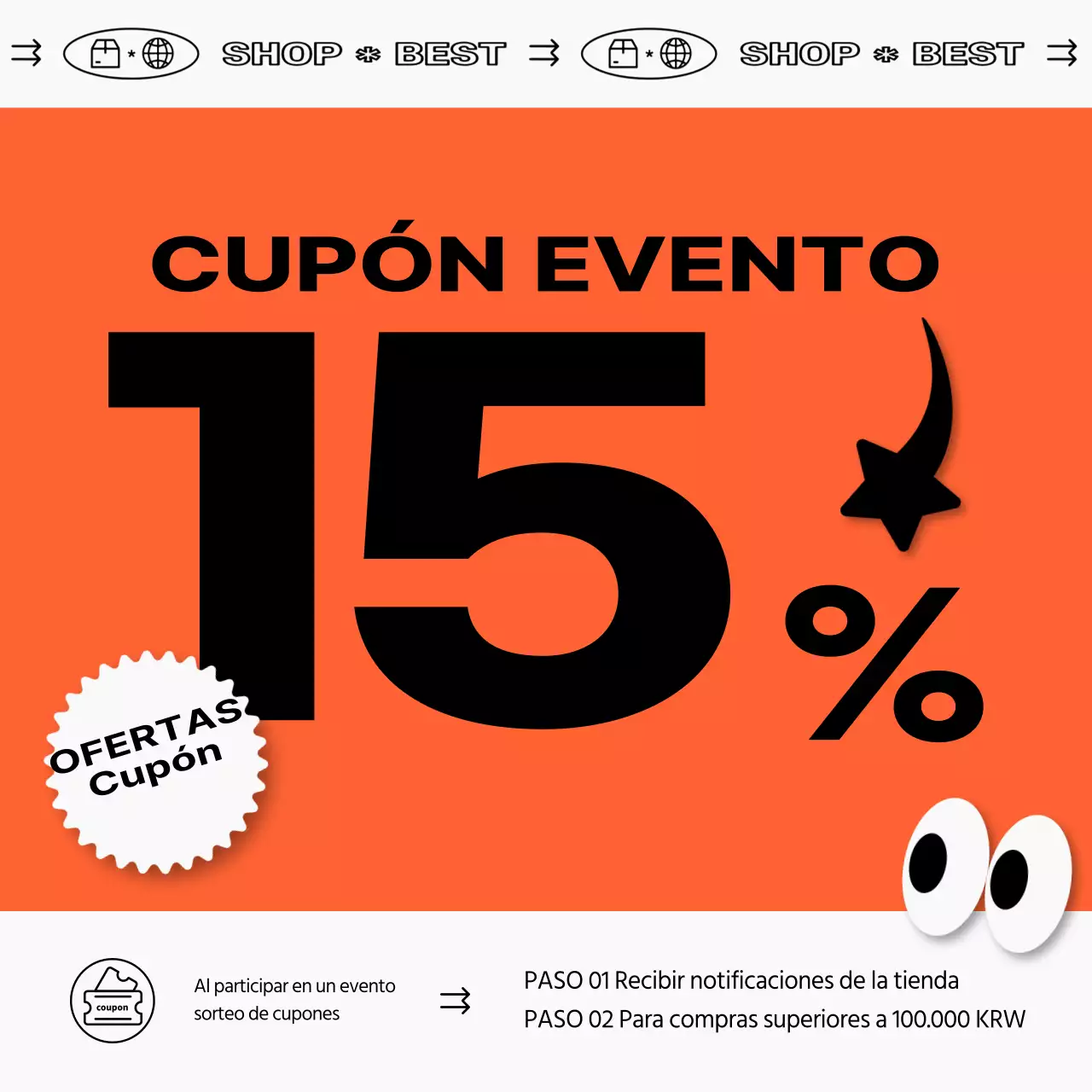 Sencilla promoción en redes sociales de la venta directa al exterior en naranja y negro