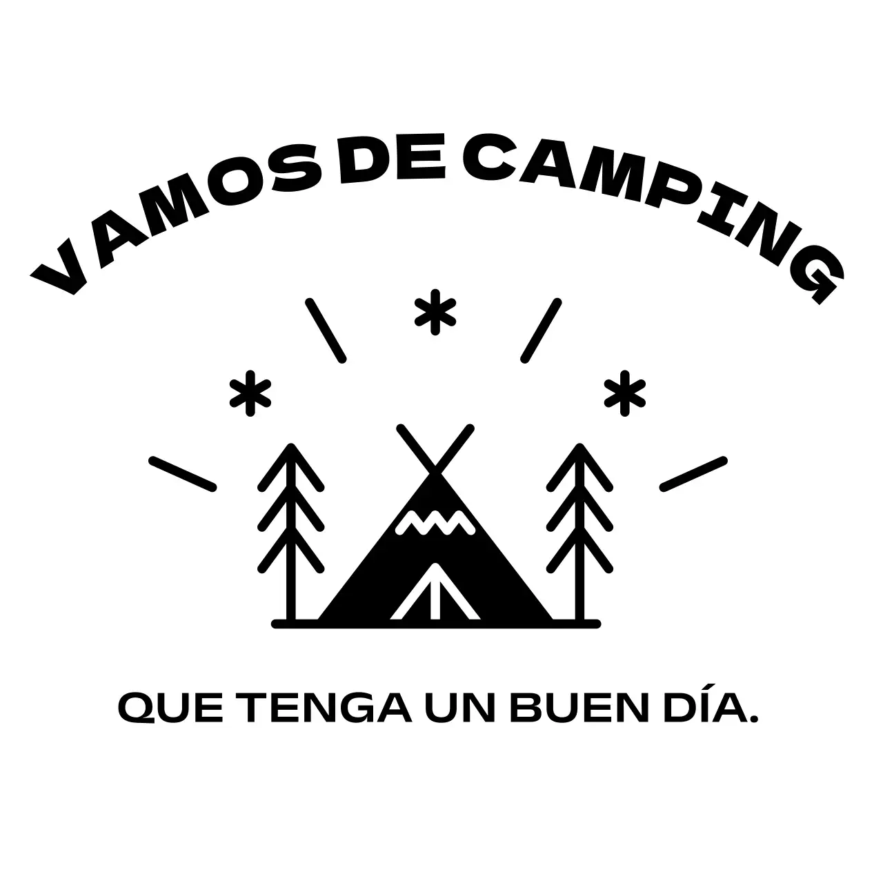 Camping alegre y luminoso con ilustraciones de campamentos