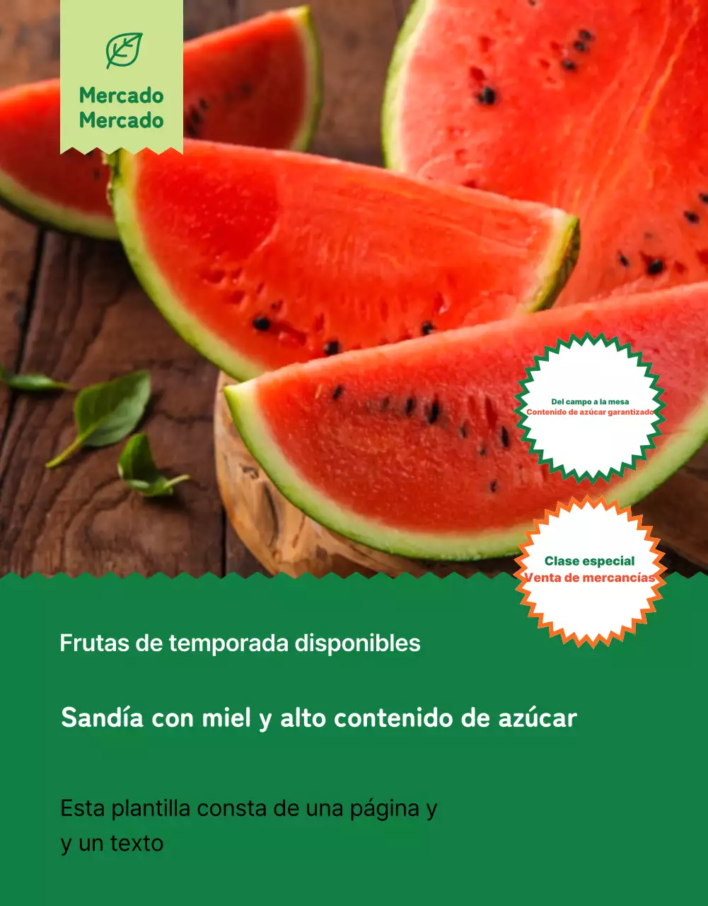 Promover la fruta fresca sencilla en colores verde y chartreuse