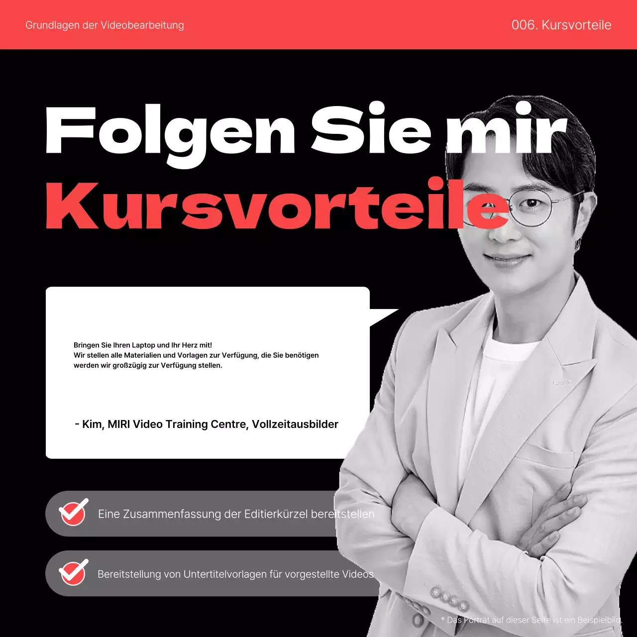 Förderung eines einfachen rot-schwarzen Videoschnittkurses zur Selbstverbesserung