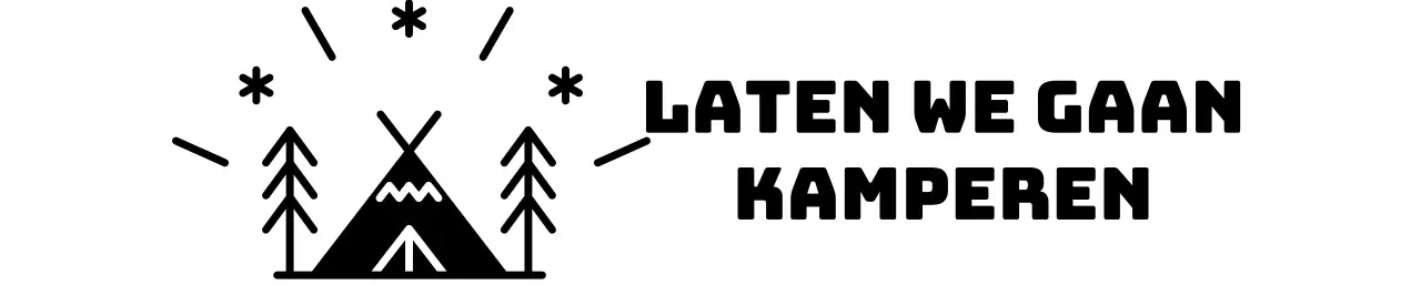 Heldere en vrolijke camping met kampeerillustraties