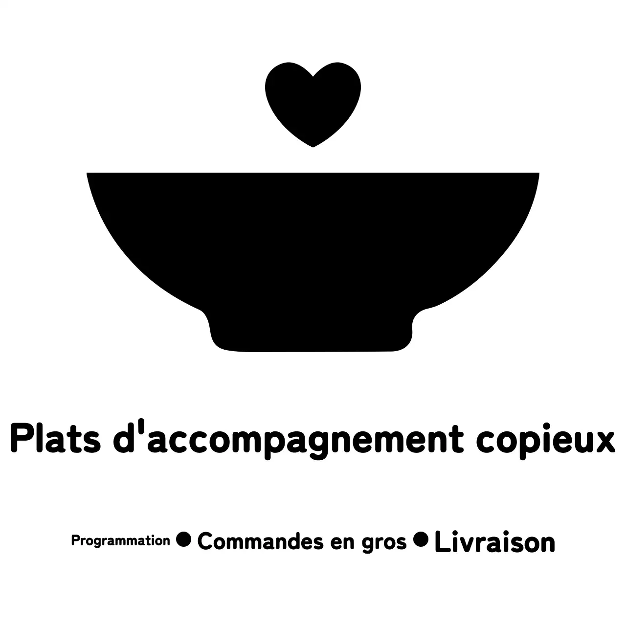 Design simple avec des icônes de bol et de cœur